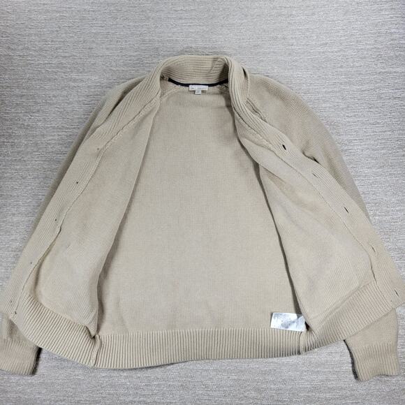 Gap Shawl Collar Cardigan Sweater Size XL Oatmeal Knit Cotton Grandpa Old Money - Picture 5 of 15